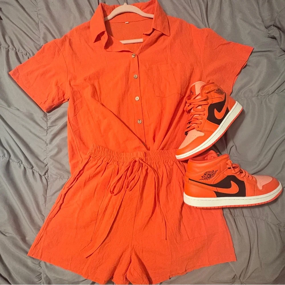 2 Pc Boutique Cotton Set In Tangerine 🍊NEW!